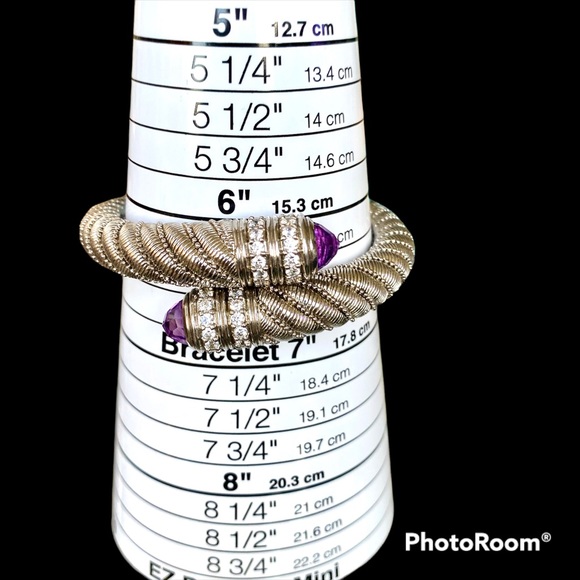 Judith Ripka Sterling Silver bypass bracelet - Picture 2 of 3